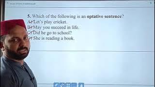 MCQs based on kinds of sentence based on meaning/purpose.