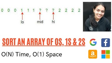Sort an array of 0s, 1s and 2s GeeksforGeeks || Adobe Amazon Microsoft Coding Question || Easy