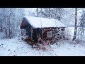 Liv alone in the forest off grid cabin found an abandoned tiny house in the woods