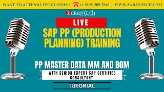 LIVE | PP Master data MM and BOM | SAP PP (Production Planning) Training | ZaranTech