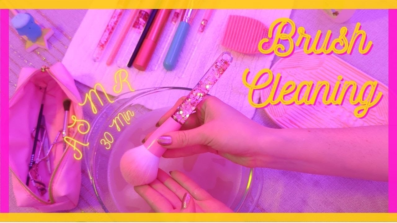 [ASMR] Satisfying Makeup Brush Cleaning w/Previews!! | Fast Brushing, Water, No Talking