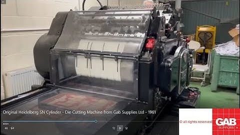 Original Heidelberg SB Cylinder   Die Cutting Machine from Gab Supplies Ltd   1961