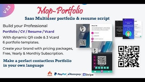 Mop - SaaS Portfolio / Resume / vCard Script  installation  & configuration