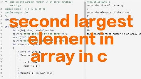 second largest element in array without sorting in c | placement preparation series | c tutorials