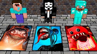 NOOB VS PRO - SCARY PITS CHOO CHOO CHARLES VS SIREN HEAD VS BOXY BOO IN MINECRAFT ANIMATION!