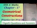Std 6 Maths Lesson 17 Geometrical Constructions Practice Set 39 To 40 Digest S Workbook Answers mp3