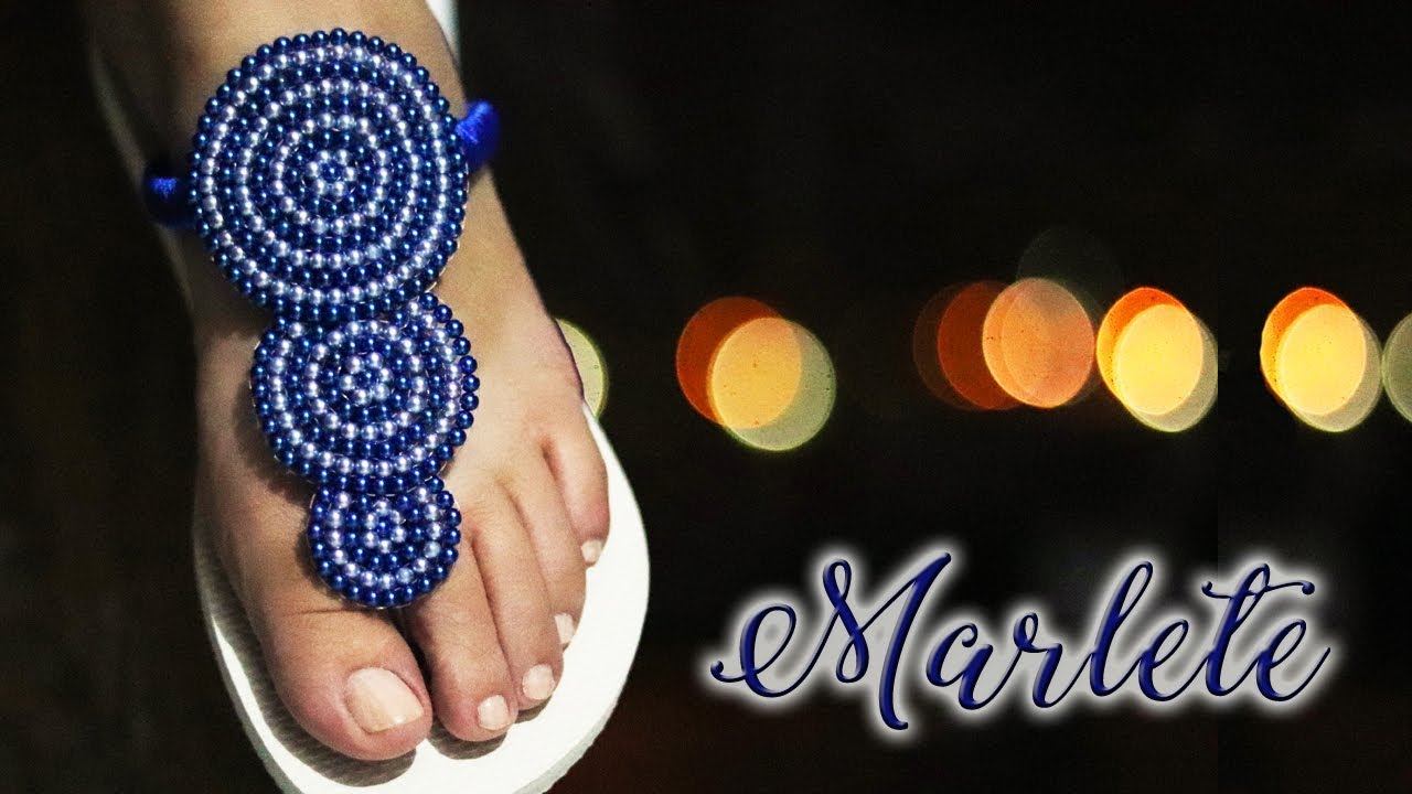 Chinelo decorado: Faça o seu cabedal de pérolas (Super barato)