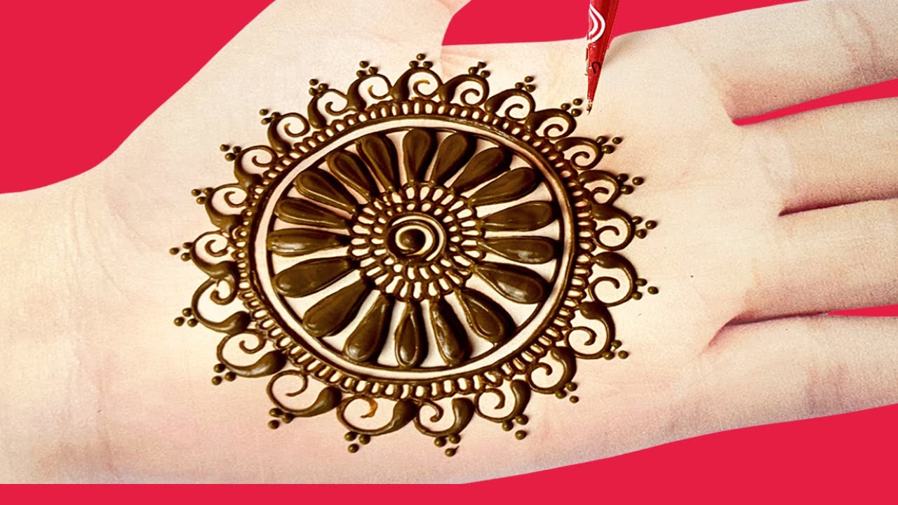 Very Beautiful Front Hand Mehndi Design | easy Circle Mehndi Design ...