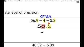 Precision when Adding and Subtracting
