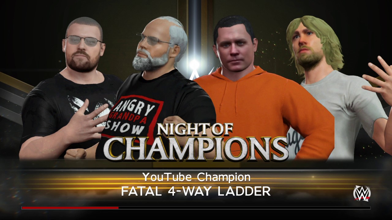 WWE 2K16 Custom Characters Mcjuggernuggets VS Psycho Dad VS Pickle