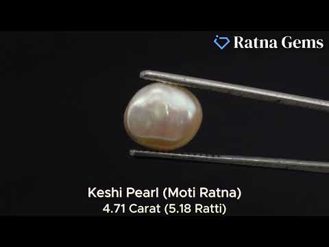 Product Video for: Keshi Pearl Stone 4.71 Carat (5.18 Ratti) Moti Ratna Button Shape