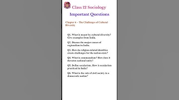 Class 12 Sociology Chapter 6 | Most Important Questions for Board Exam 2025 | 100% Exam Based