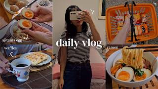 realistic productive vlog, making japanese ramen & waffles, studying + grocery shopping, shein haul screenshot 4