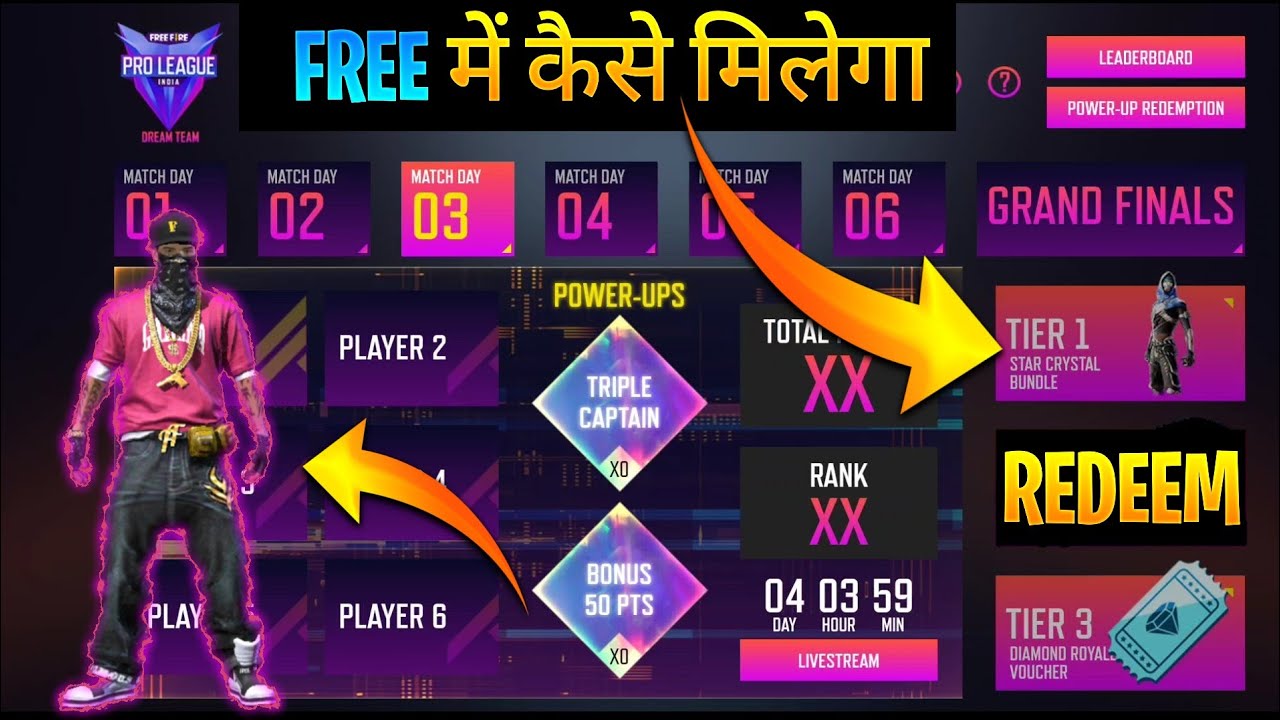 FREE FIRE PRO LEAGUE DREAM TEAM FULL DETAILS|HOW TO MAKE TEAM-Garena free fire 