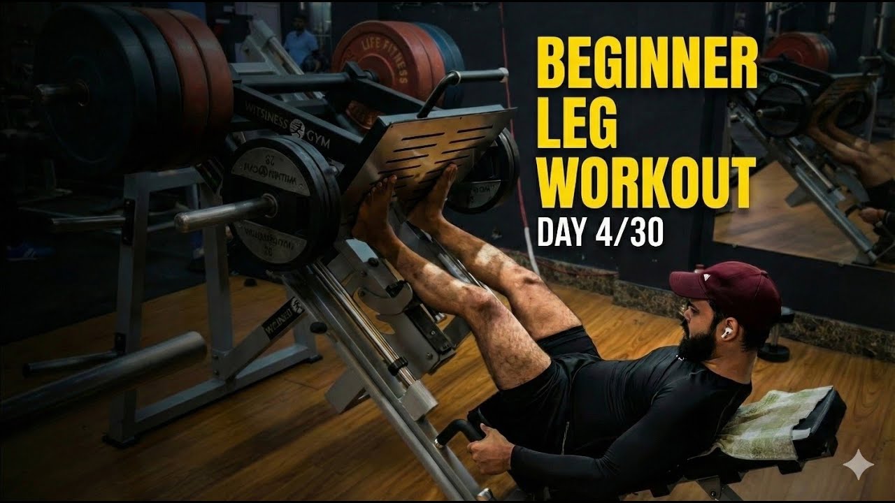 Beginner Leg Workout | Day 4 of 30 Gym Challenge | Mini Vlog - YouTube