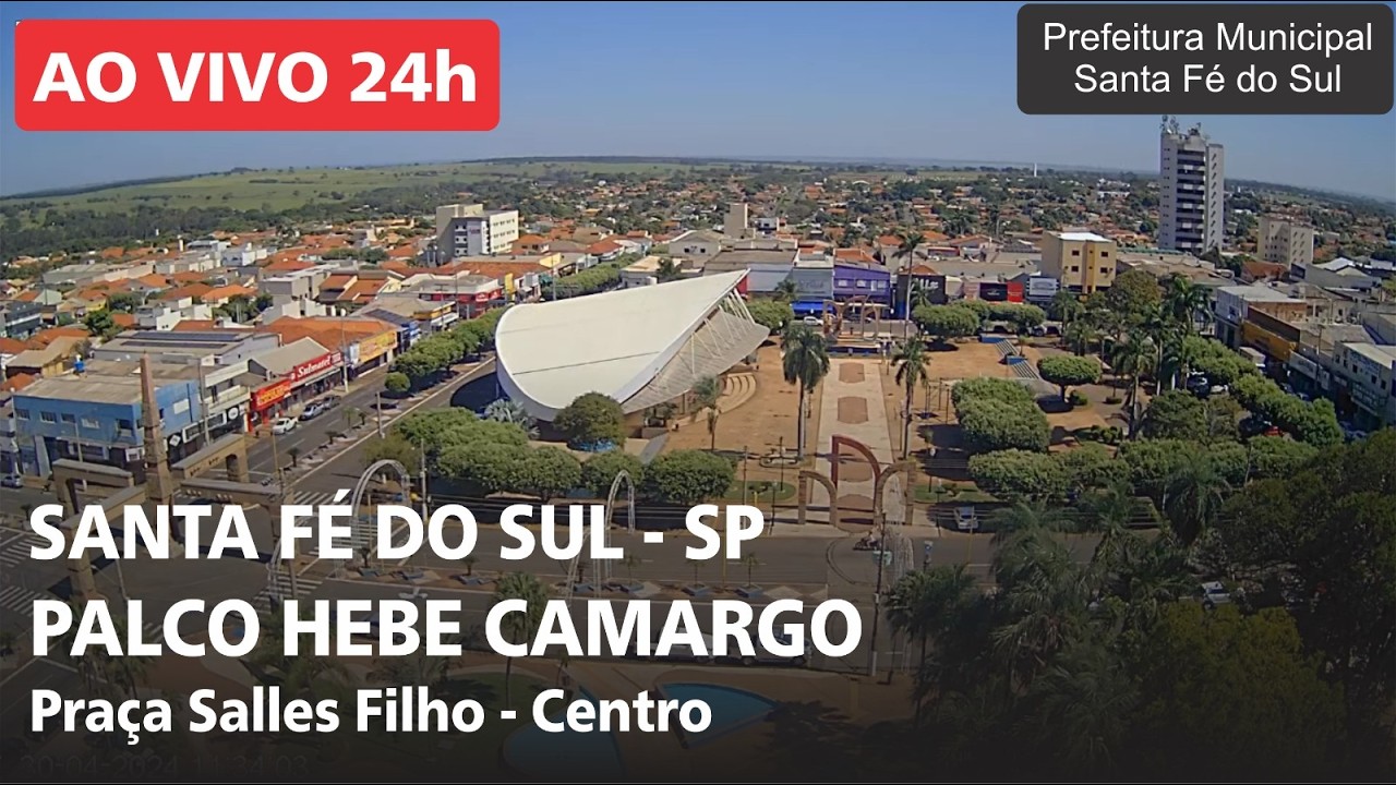 Palco Hebe Camargo & Praça Salles Filho, Santa Fé do Sul — Santa Fé do Sul, São Paulo live camera thumbnail