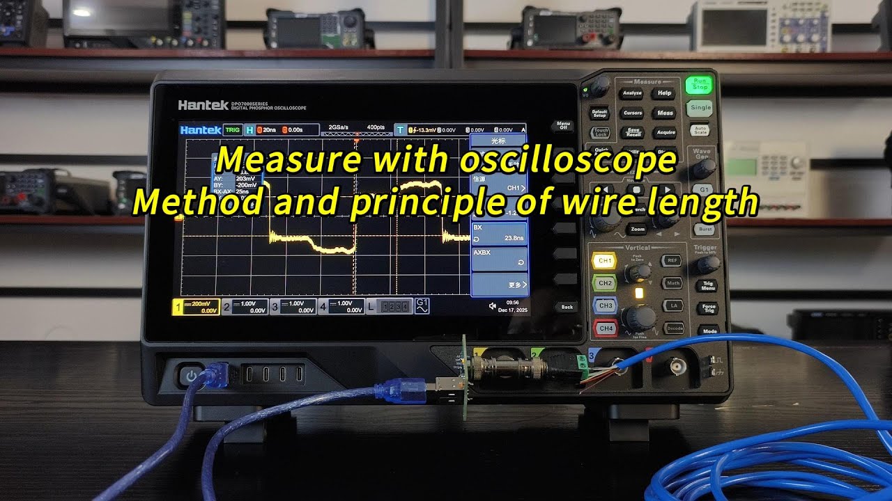 Measure with oscilloscope Method and principle wire length.