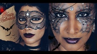 MASQUERADE MASK /COBWEBS FOR HALLOWEEN MAKEUP TUTORIAL | EASY HALLOWEEN MAKEUP FOR BEGINNERS screenshot 1