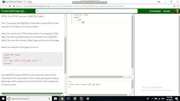 Basic HTML and HTML5   Declare the Doctype of an HTML Document free code camp   Dani