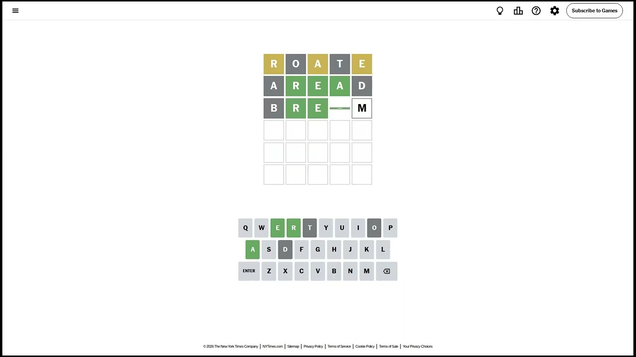 Wordle January 26, 2026 Answer | Today's Wordle Solution & Hints