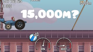 Hill Climb Racing: 15085m on Rooftops with Garage Race Car - World Record!