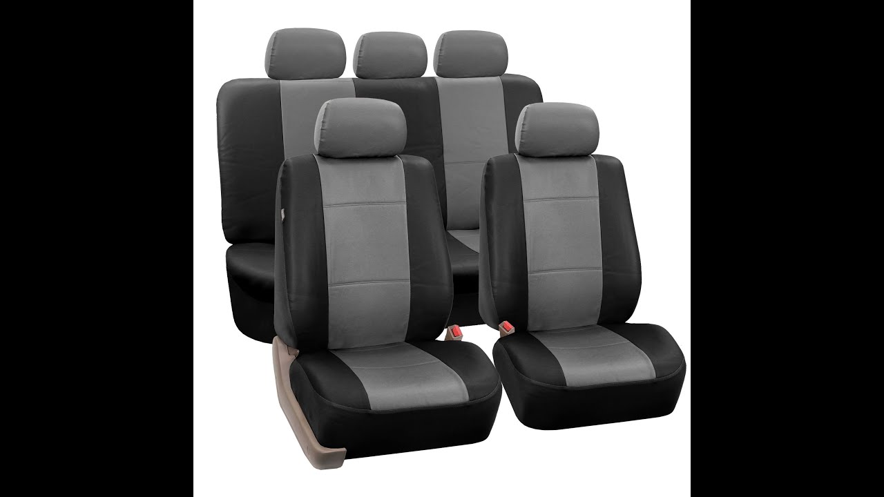 Full Set PU Leather Seat Covers For Ford Trucks & SUVs - Front & Rear, Black & Tan