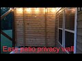 Horizontal patio privacy wall to block the sun. 1/2 inch gap using 4x4 studs and 1x6 boards.