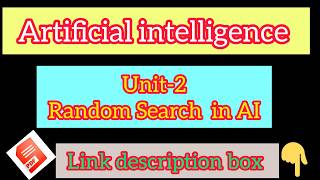 Random search in AI|unit-2|Artificial intelligence|Doodle notes