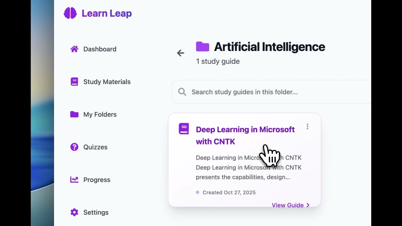 Learn Leap Demo – AI-Powered Learning