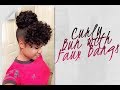 Curly Bun with Faux Bangs | BRAIDLESS CROCHET No Cornrows!!