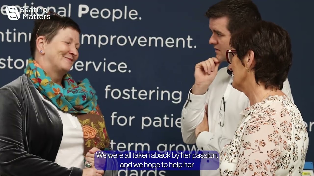 Alex Fischer, Huntington's Specialist OT, Visits Seating Matters