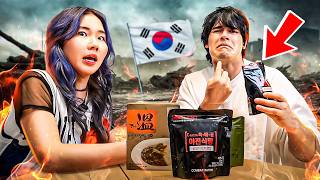 PROBANDO COMIDA MILITAR COREANA 🇰🇷 (con chingu amiga)