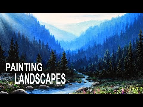 Painting A Realistic Landscape With Acrylics Youtube