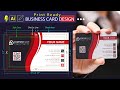 Print Ready Business Card Design in Illustrator | Create visiting card die cut line & bleed section