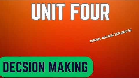Introduction To Management Unit Four Tutorial