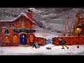 Snowy Art - The Old Inn beginners acrylic painting lesson winter landscape