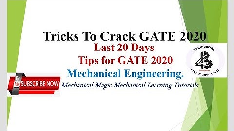 LAST 20 DAYS TRICKS TO CRACK MECHANICAL GATE 2020 | 4- TIPS TO CRACK GATE 2020