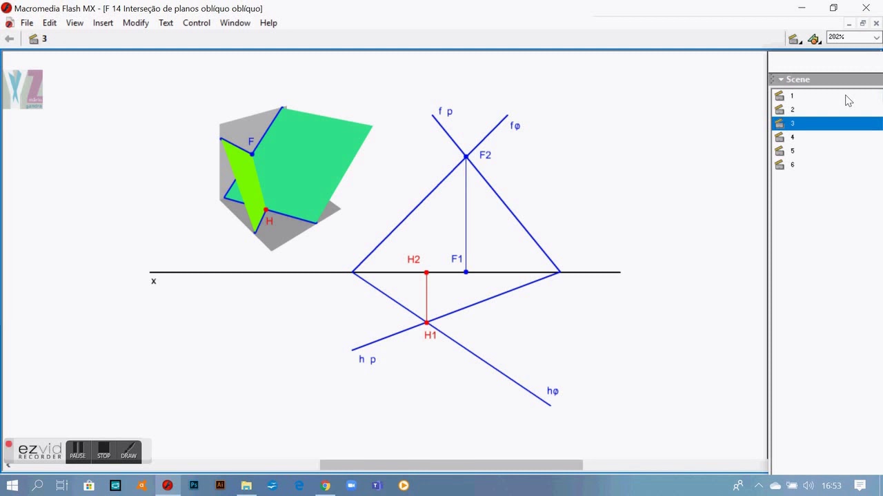 F 14 Interseção de planos oblíquo oblíquo