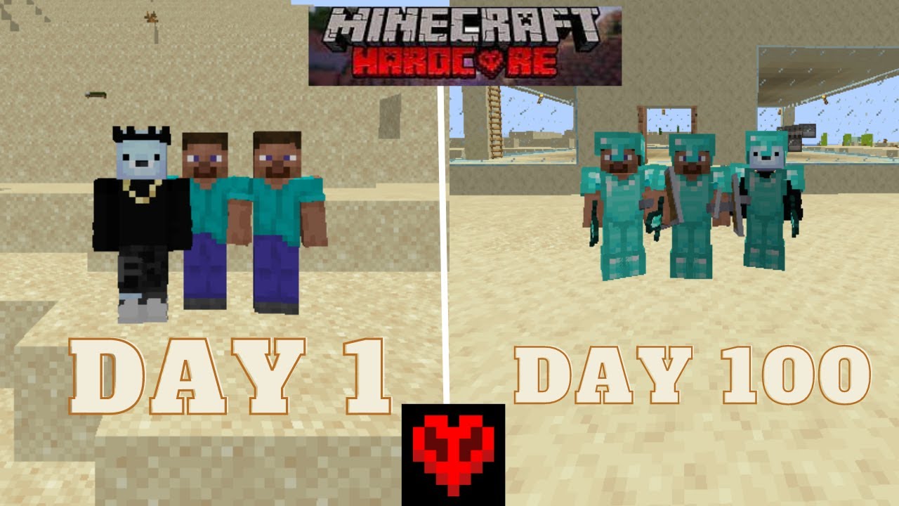We Survived 100 Days in Desert Only World in Minecraft Hardcore (Hindi ...