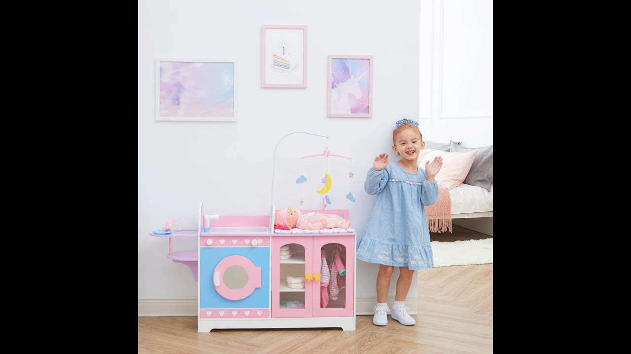 Olivia's Little World Wooden 6-in-1 Kids Doll Changing Station