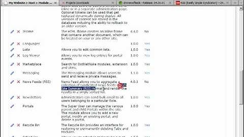 DotNetNuke Tutorial, How to setup the RSS News Feeds module - Video #127