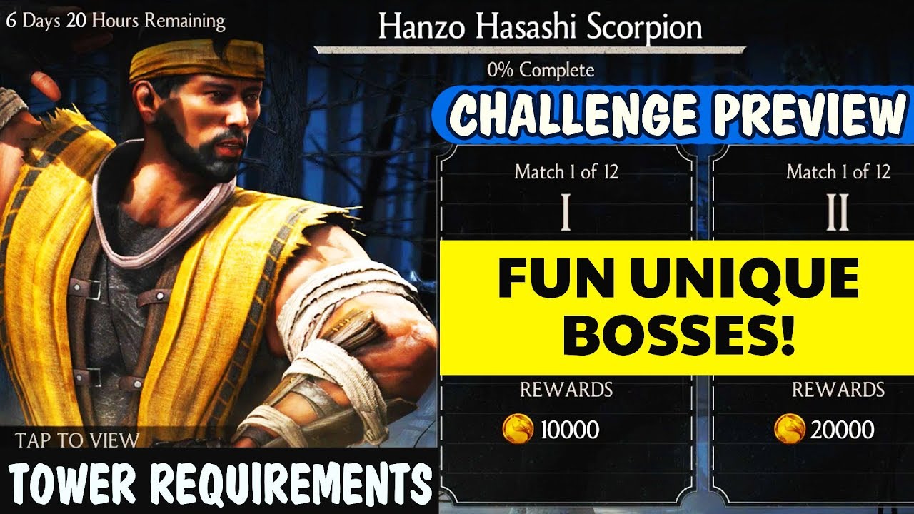 mortal kombat x mobile time glitch MKX Mobile 1.17. Hanzo Hasashi Challenge Tower Requirements and UNIQUE AWESOME BOSS BATTLE Preview!