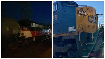 RARE NH FL9 on Q403 and ex-CR CSX C40-8W on Q404 - Railfanning in Bound Brook and Piscataway 5/18/21