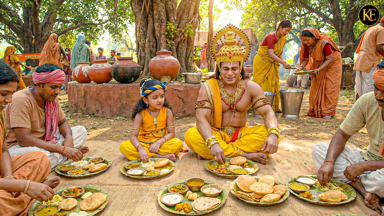 बाल कान्हा ने हनुमान जी के साथ किया भोजन || यशोमती मईया के नंदलाला || Krishan leela