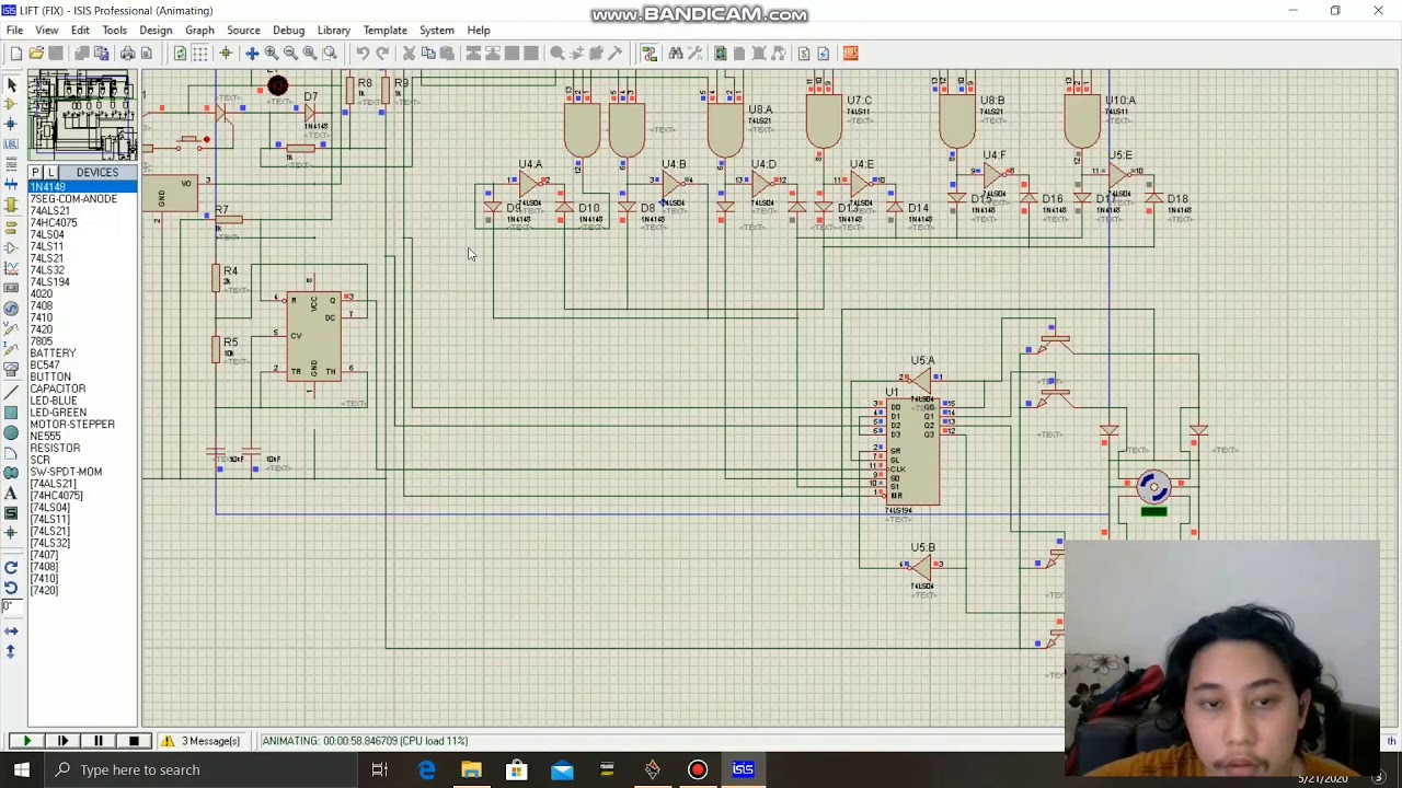 Rangkaian System Lift 3 Lantai  Tanpa Relay