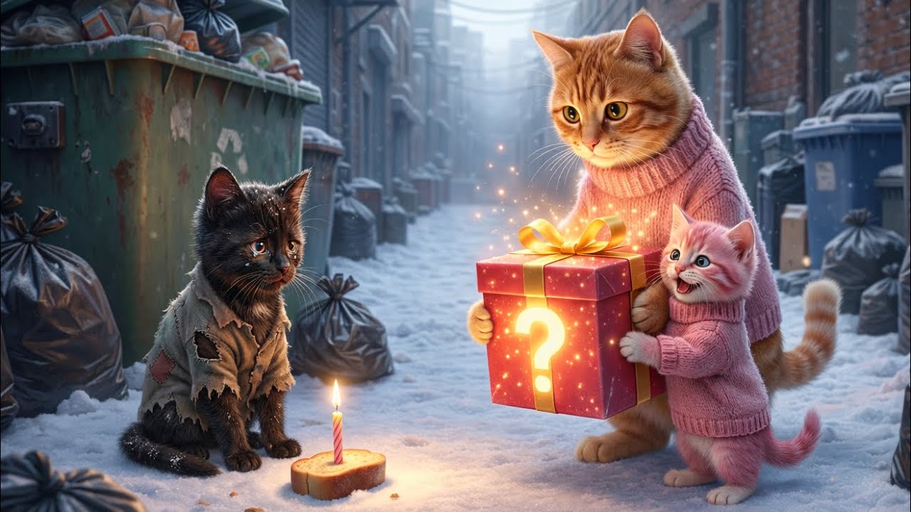 Pinky and His Mom Found a Homeless Kitten Freezing on His Birthday… Then This Happened 🎂❄️❤️