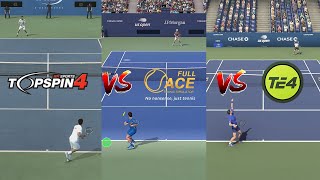 Top Spin 4 VS Full Ace Tennis Simulator VS Tennis Elbow 4 | Djokovic VS Murray | US OPEN | Gameplay