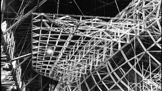 United States airship Akron being built in Akron, Ohio as men work on its various...HD Stock Footage