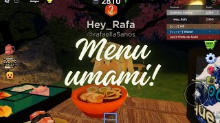 Comprei o menu Umami no jogo de sushi do roblox! - Restaurante de sushi Roblox