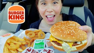 ASMR EATING BURGER KING WHOPPER, ONION RINGS, FRIES CAR MUKBANG 먹방  REAL EATING SOUNDS | Rossikle